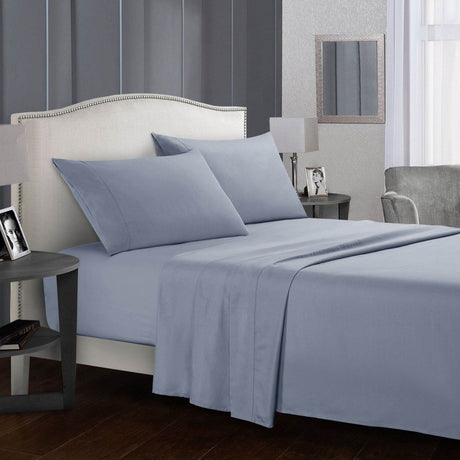 Four - Piece Wrinkle - Resistant Cotton Bed Sheet Set - Driftwood - Sleep Galleria