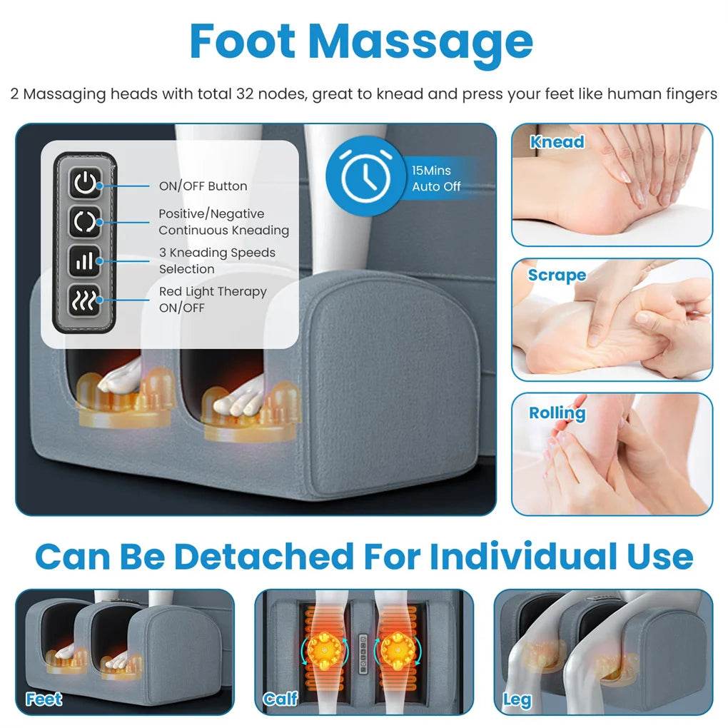Full Body Heated Vibration Massage Mat With Neck Foot Support - Driftwood - Sleep Galleria