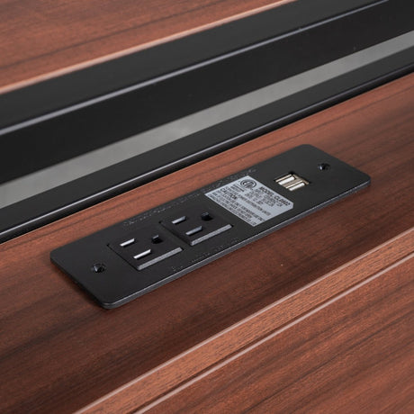 Full Metal Platform Bed Frame With Trundle USB Ports - Driftwood - Sleep Galleria