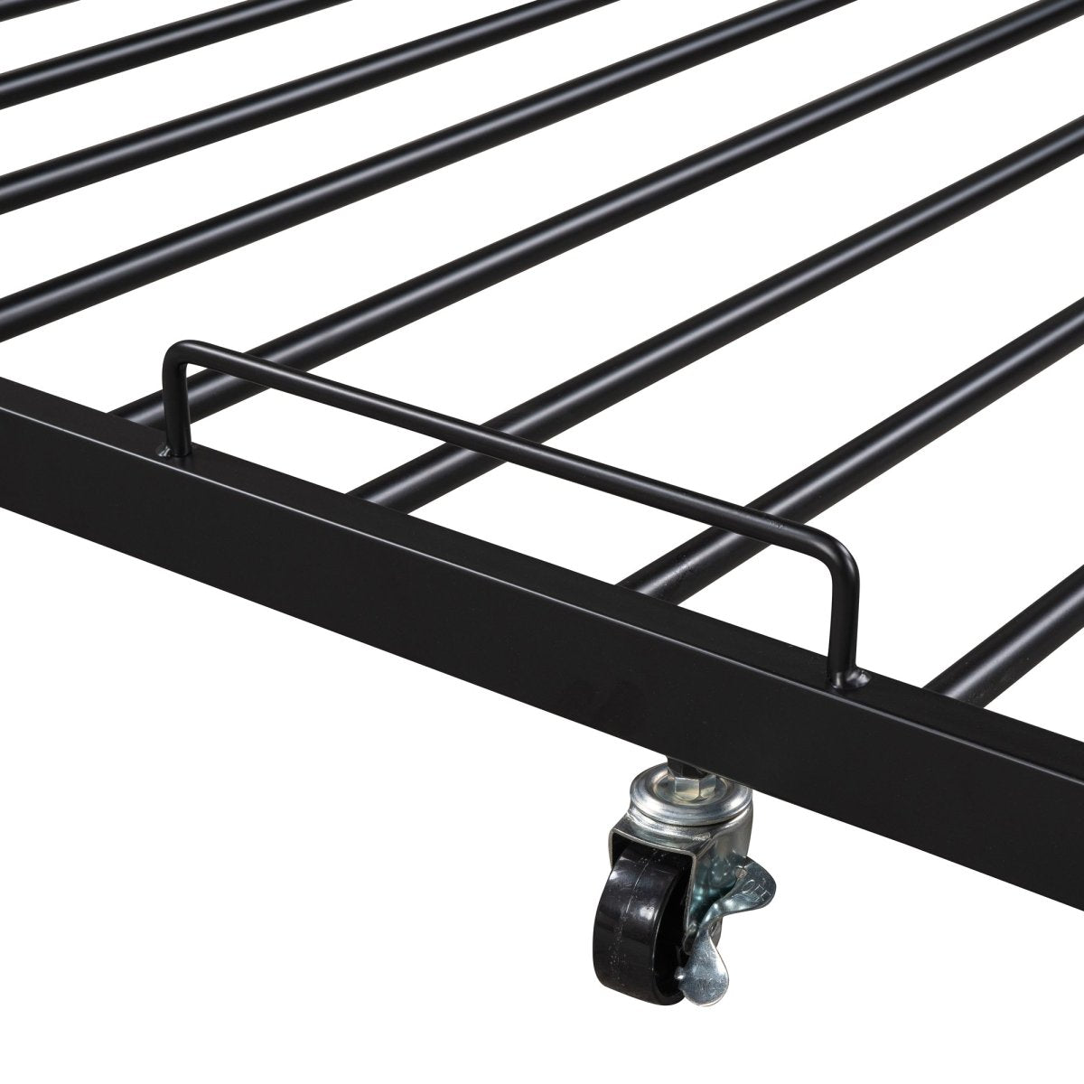 Full Metal Platform Bed Frame With Trundle USB Ports - Driftwood - Sleep Galleria
