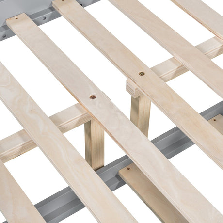 Full Over Full Bunk Bed With Twin Trundle Ladder - Driftwood - Sleep Galleria