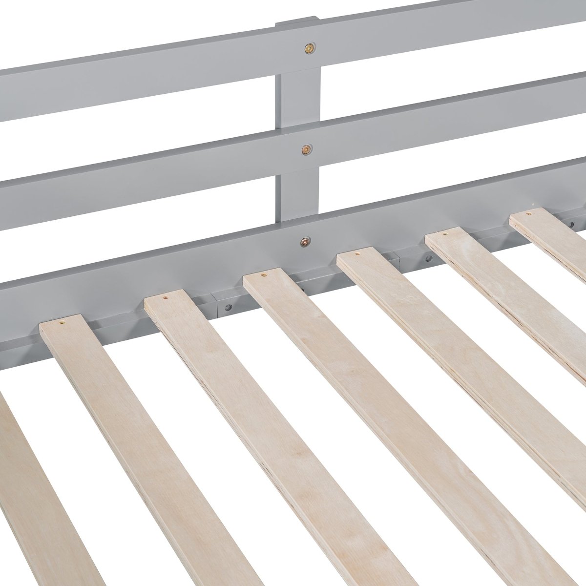 Full Over Full Bunk Bed With Twin Trundle Ladder - Driftwood - Sleep Galleria