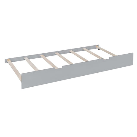 Full Over Full Bunk Bed With Twin Trundle Ladder - Driftwood - Sleep Galleria