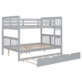 Full Over Full Bunk Bed With Twin Trundle Ladder - Driftwood - Sleep Galleria