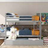 Full Over Full Bunk Bed With Twin Trundle Ladder - Driftwood - Sleep Galleria