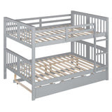 Full Over Full Bunk Bed With Twin Trundle Ladder - Driftwood - Sleep Galleria