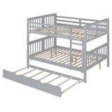 Full Over Full Bunk Bed With Twin Trundle Ladder - Driftwood - Sleep Galleria