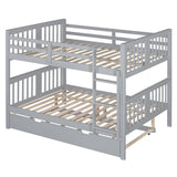 Full Over Full Bunk Bed With Twin Trundle Ladder - Driftwood - Sleep Galleria