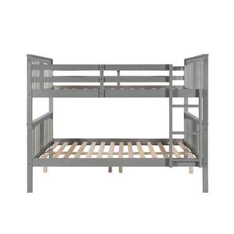 Full Over Full Solid Wood Bunk Bed Frame - Driftwood - Sleep Galleria