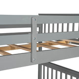 Full - Over - Full Solid Wood Gray Bunk Bed With Storage Drawers - Driftwood - Sleep Galleria