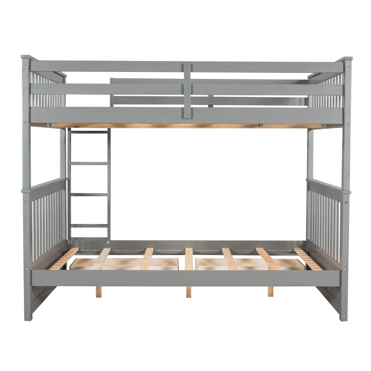 Full - Over - Full Solid Wood Gray Bunk Bed With Storage Drawers - Driftwood - Sleep Galleria