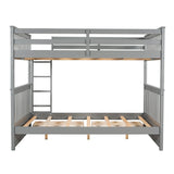 Full - Over - Full Solid Wood Gray Bunk Bed With Storage Drawers - Driftwood - Sleep Galleria