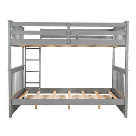 Full - Over - Full Solid Wood Gray Bunk Bed With Storage Drawers - Driftwood - Sleep Galleria