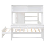Full Over Twin Solid Wood Loft Bed With Desk - Driftwood - Sleep Galleria