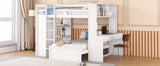 Full Over Twin Solid Wood Loft Bed With Desk - Driftwood - Sleep Galleria