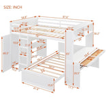 Full Over Twin Solid Wood Loft Bed With Desk - Driftwood - Sleep Galleria