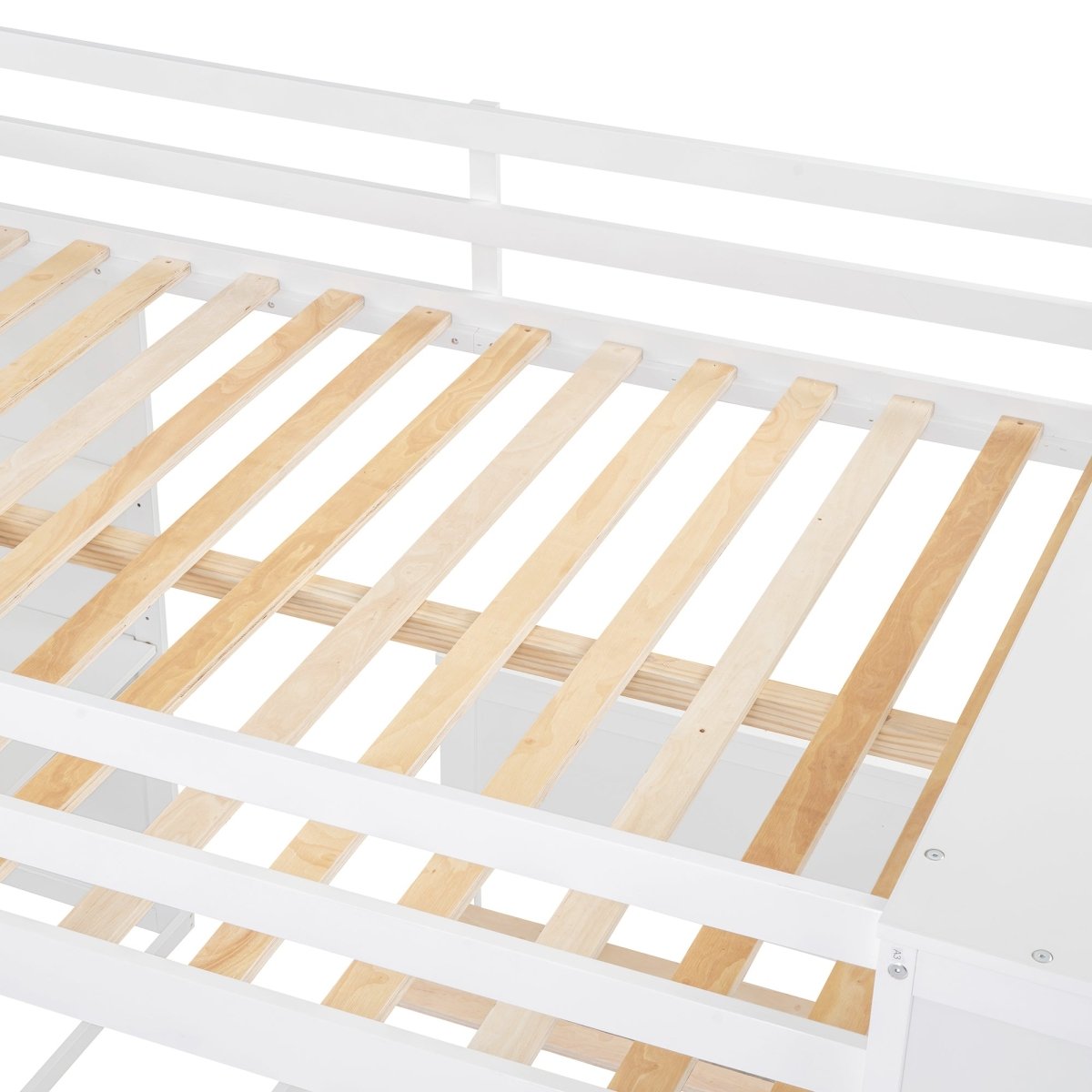Full Over Twin Solid Wood Loft Bed With Desk - Driftwood - Sleep Galleria
