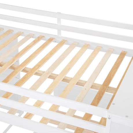 Full Over Twin Solid Wood Loft Bed With Desk - Driftwood - Sleep Galleria