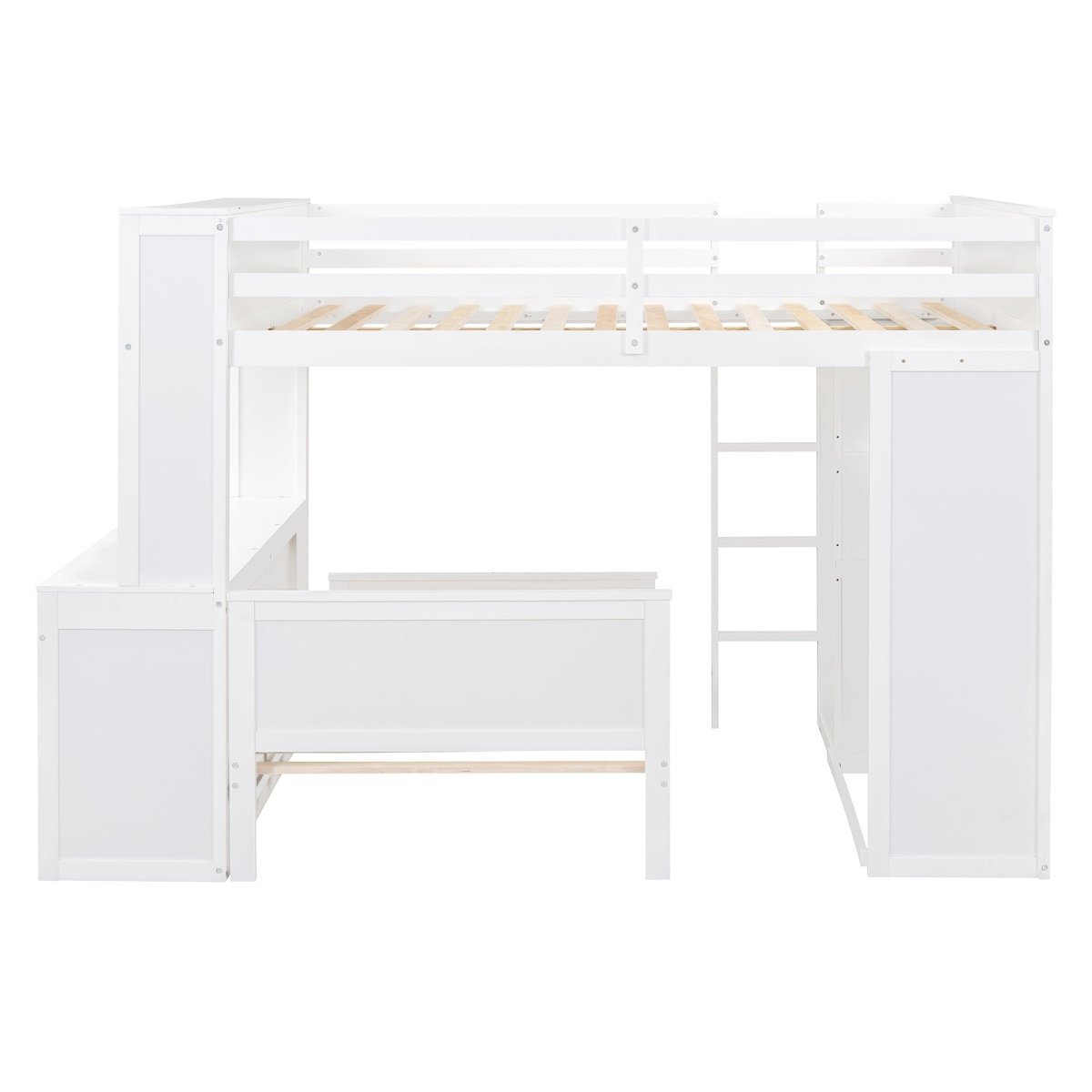 Full Over Twin Solid Wood Loft Bed With Desk - Driftwood - Sleep Galleria