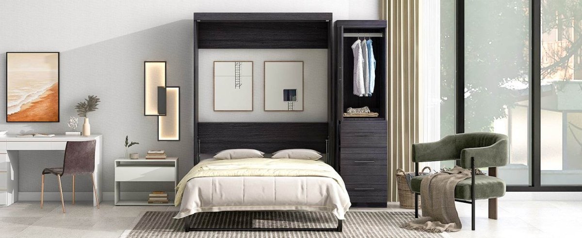 Full Size Folding Murphy Bed With Wardrobe Drawers - Sleep Galleria