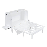 Full Size Murphy Bed With USB Port And Shelves - Driftwood - Sleep Galleria