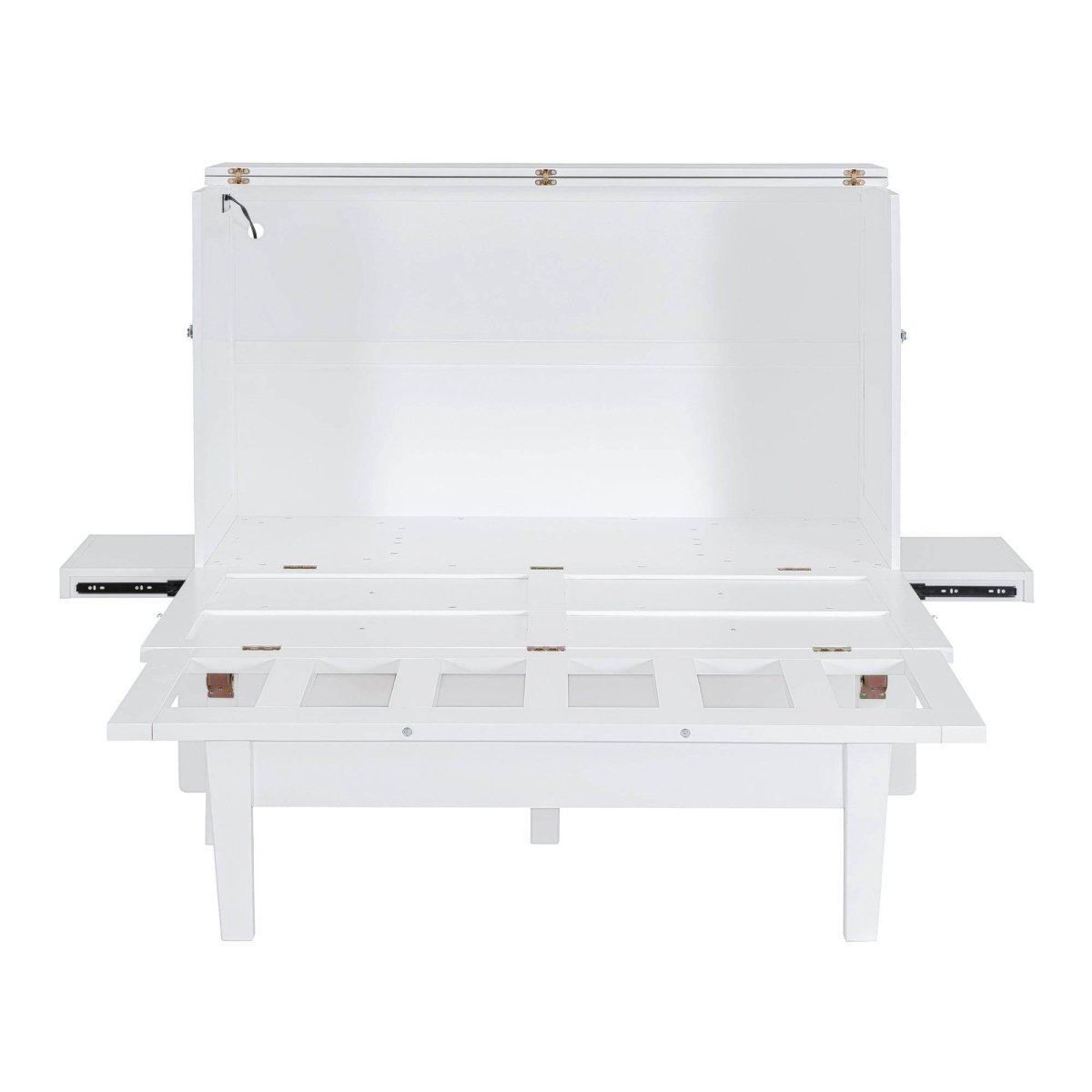 Full Size Murphy Bed With USB Port And Shelves - Driftwood - Sleep Galleria