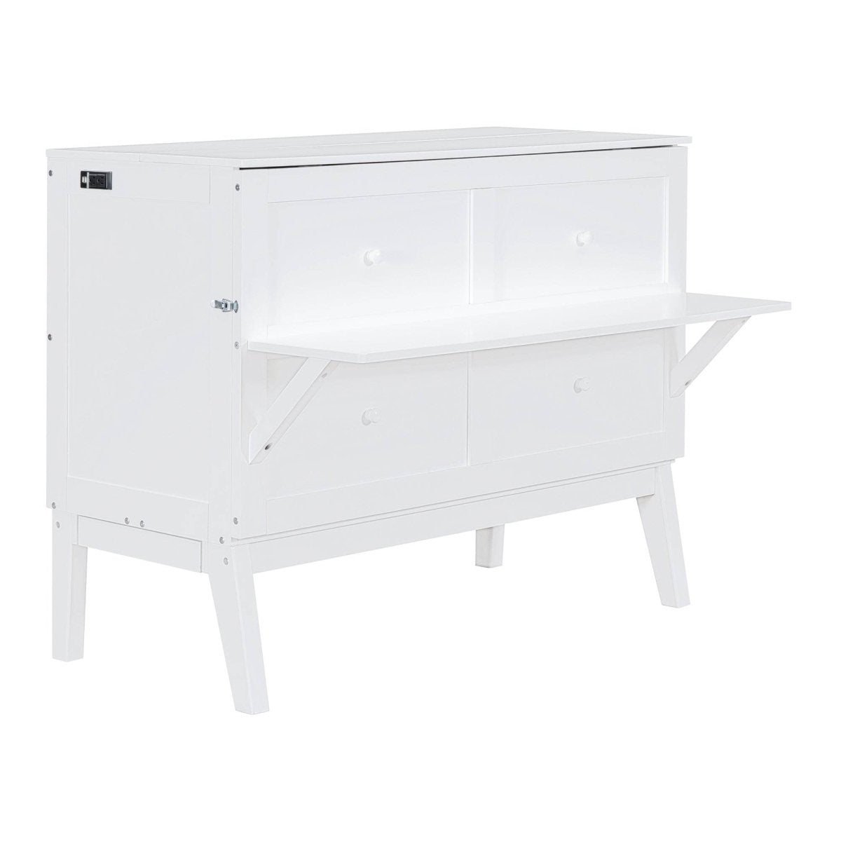 Full Size Murphy Bed With USB Port And Shelves - Driftwood - Sleep Galleria