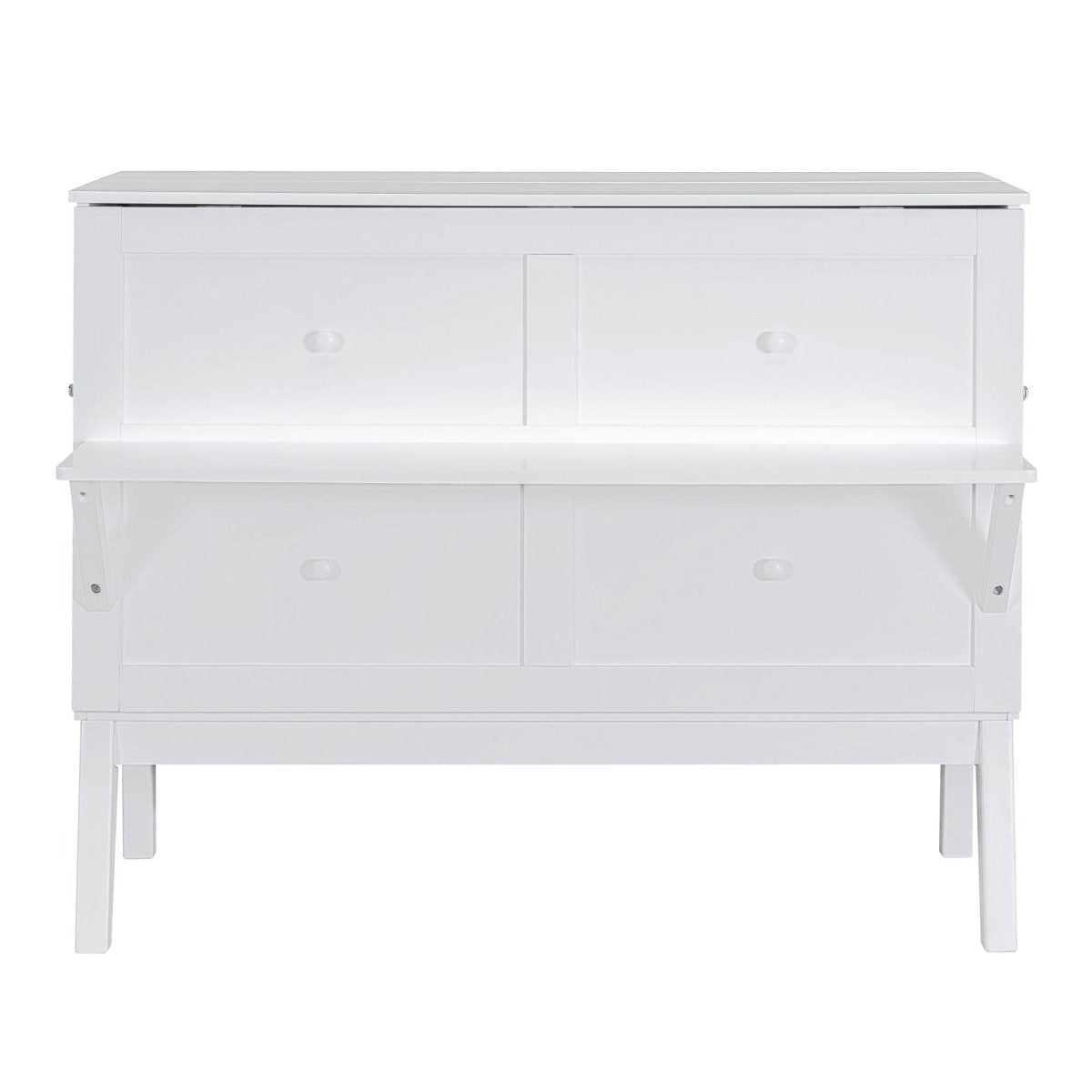 Full Size Murphy Bed With USB Port And Shelves - Driftwood - Sleep Galleria