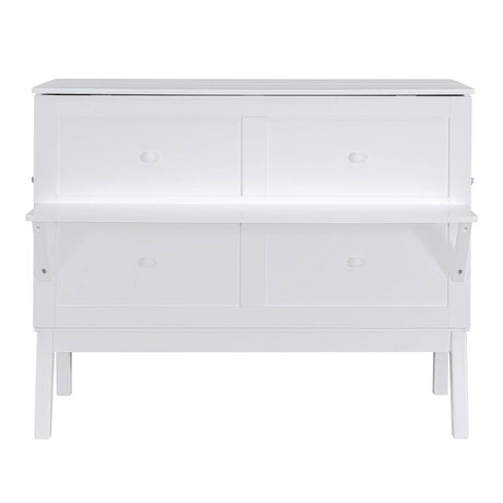 Full Size Murphy Bed With USB Port And Shelves - Driftwood - Sleep Galleria