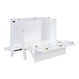 Full Size Murphy Bed With USB Port And Shelves - Driftwood - Sleep Galleria