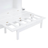 Full Size Murphy Bed With USB Port And Shelves - Driftwood - Sleep Galleria
