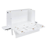 Full Size Murphy Bed With USB Port And Shelves - Driftwood - Sleep Galleria