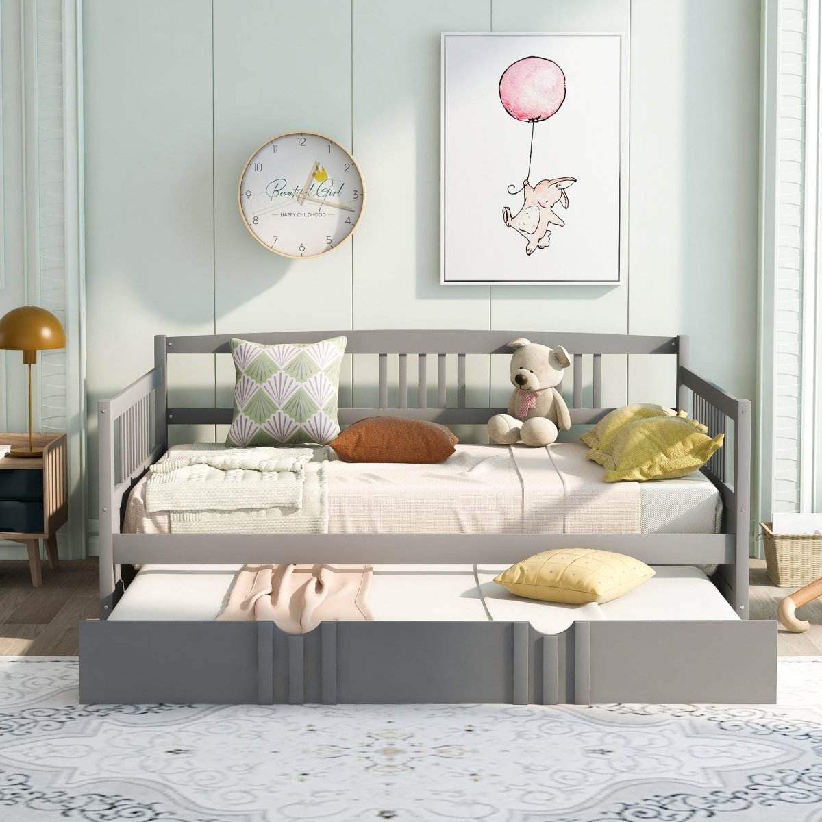 Full Size Solid Wood Daybed With Twin Trundle - Sleep Galleria