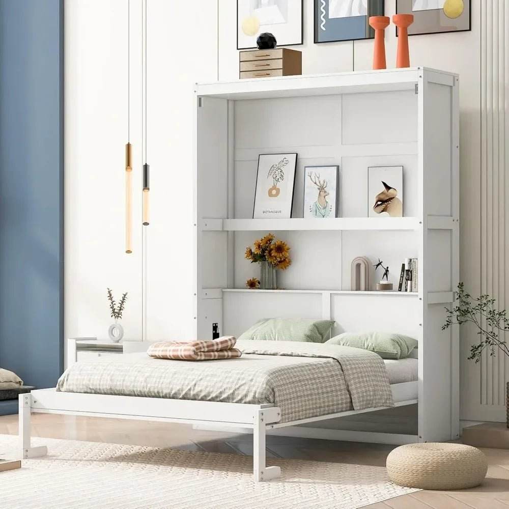 Full Size Space-Saving Murphy Bed With Storage Cabinet - Sleep Galleria