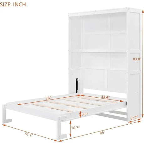 Full Size Space-Saving Murphy Bed With Storage Cabinet - Sleep Galleria
