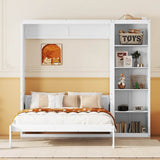 Full Size White Solid Wood Murphy Bed Wall Cabinet - Sleep Galleria