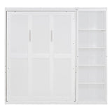Full Size White Solid Wood Murphy Bed Wall Cabinet - Sleep Galleria