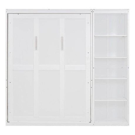 Full Size White Solid Wood Murphy Bed Wall Cabinet - Sleep Galleria