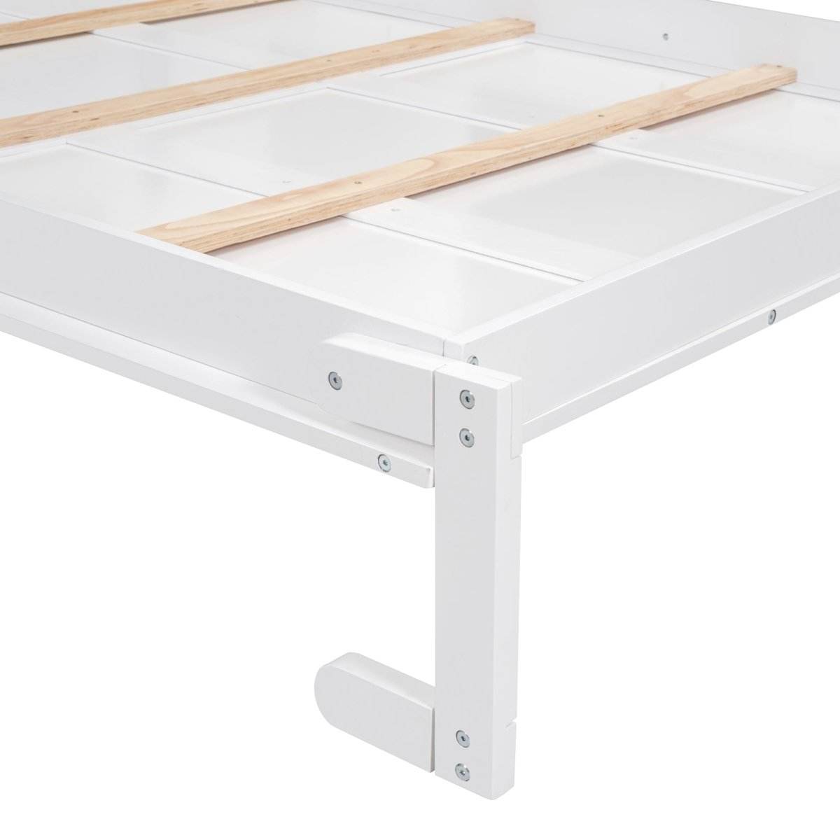 Full Size White Solid Wood Murphy Bed Wall Cabinet - Sleep Galleria
