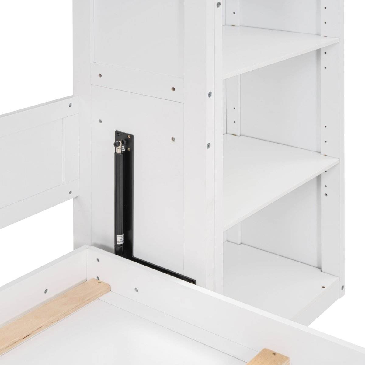 Full Size White Solid Wood Murphy Bed Wall Cabinet - Sleep Galleria