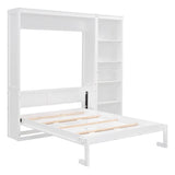 Full Size White Solid Wood Murphy Bed Wall Cabinet - Sleep Galleria