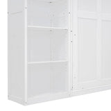 Full Size White Solid Wood Murphy Bed Wall Cabinet - Sleep Galleria
