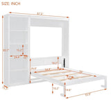Full Size White Solid Wood Murphy Bed Wall Cabinet - Sleep Galleria