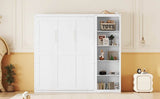 Full Size White Solid Wood Murphy Bed Wall Cabinet - Sleep Galleria