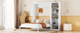 Full Size White Solid Wood Murphy Bed Wall Cabinet - Sleep Galleria