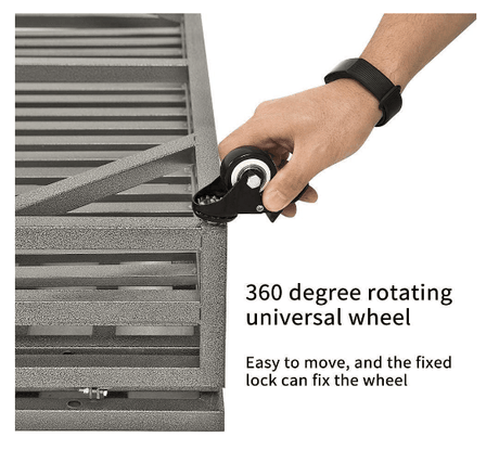 Heavy Duty Carbon Steel Roof Dog Crate Cage - Driftwood - Sleep Galleria