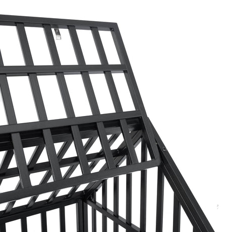 Heavy Duty Carbon Steel Roof Dog Crate Cage - Driftwood - Sleep Galleria