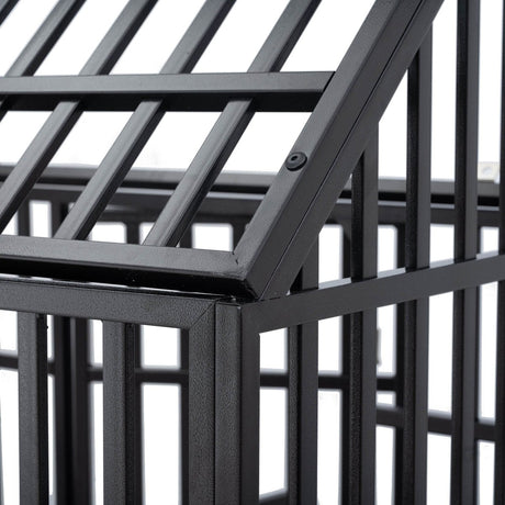 Heavy Duty Carbon Steel Roof Dog Crate Cage - Driftwood - Sleep Galleria