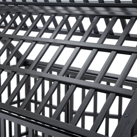 Heavy Duty Carbon Steel Roof Dog Crate Cage - Driftwood - Sleep Galleria