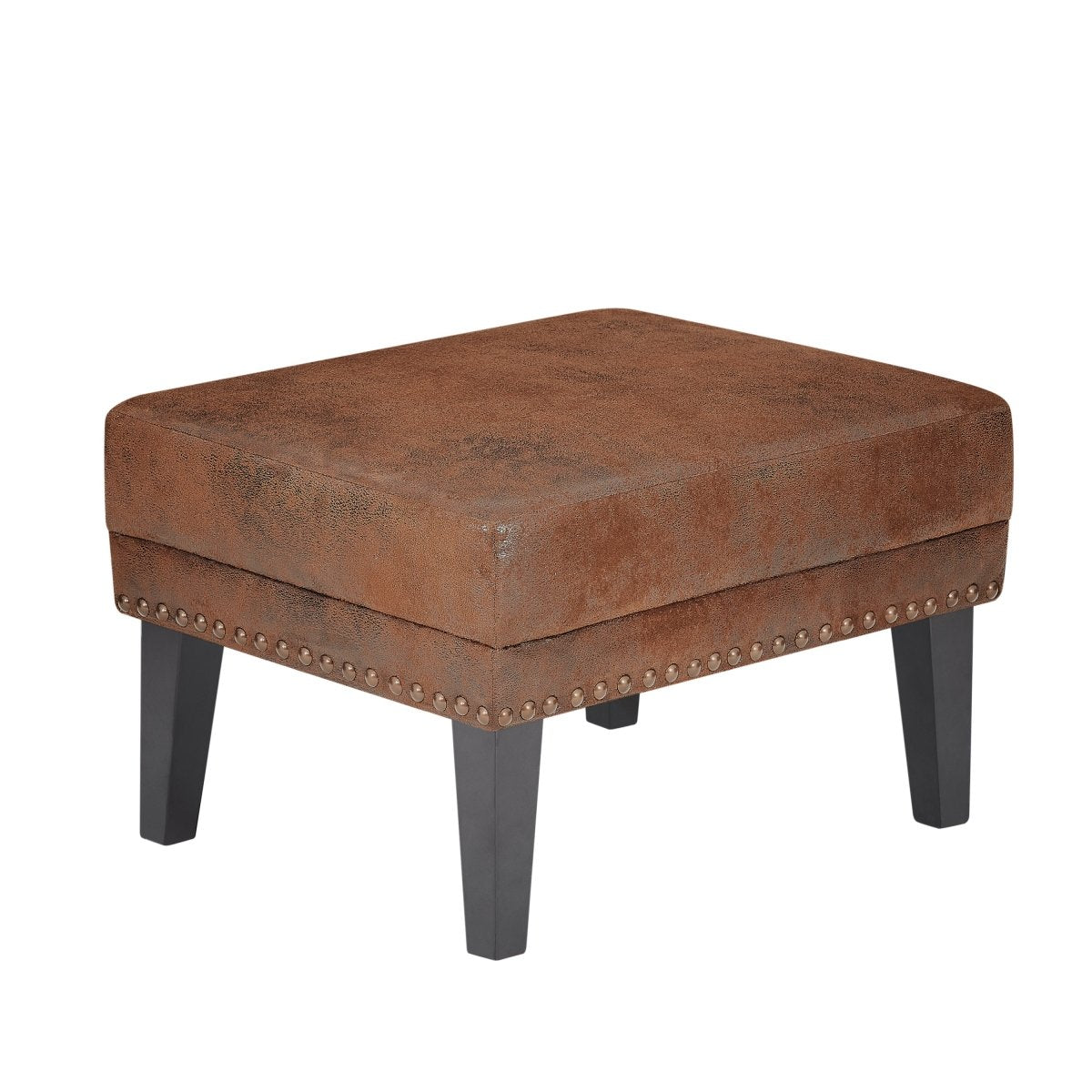 Hi - Back Vintage Distressed Accent Chair With Ottoman - Driftwood - Sleep Galleria